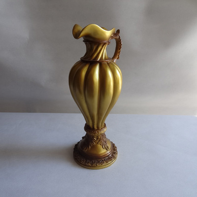 【庫存家居 樹脂類 家居裝飾品 金黃色樹脂花瓶 義烏批發(fā)地?cái)?3890】?jī)r(jià)格,廠家,圖片,塑料、樹脂工藝品,德化縣友誠陶瓷商行-