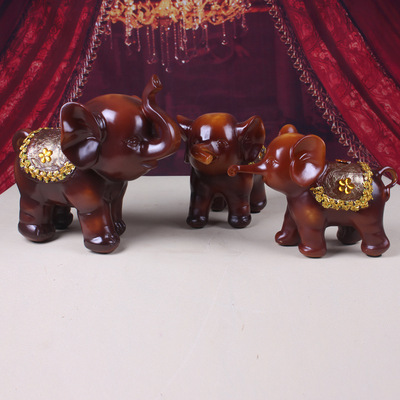 【工藝樹脂裝飾品招財母子三連大象擺件 吉祥三寶新房擺件大號】價格,廠家,圖片,塑料、樹脂工藝品,李泉崽(個體經營)-