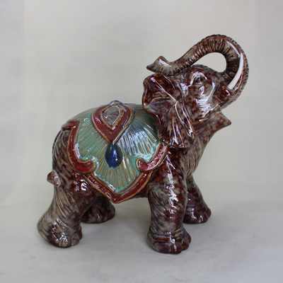 【動(dòng)物工藝品 大象擺件鎮(zhèn)宅吉祥 窯變風(fēng)格 陶瓷窯變大象擺件 XZ6383】?jī)r(jià)格,廠家,圖片,陶瓷工藝品,德化縣友誠(chéng)陶瓷商行-